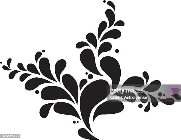 ornament - water droplets on leaf stock illustrations