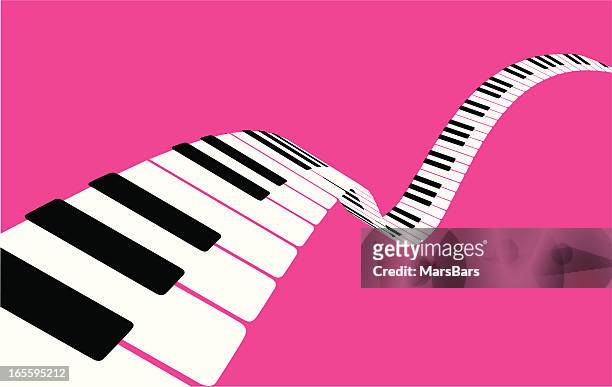 flying piano keys [vector] - piano stock illustrations