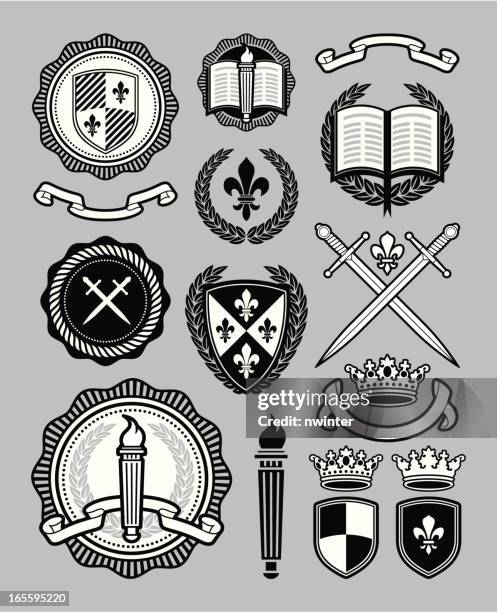 illustrations, cliparts, dessins animés et icônes de collection style universitaire - cachet de cire
