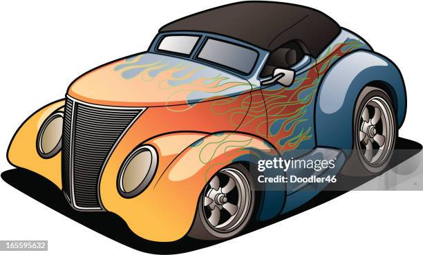 cartoon street rod - low rider stock illustrations