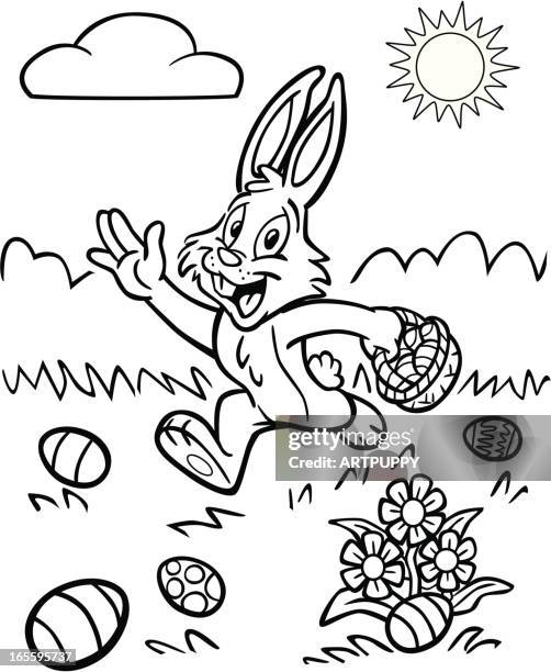 ilustrações de stock, clip art, desenhos animados e ícones de livro de colorir coelhinho da páscoa - coelhinho da páscoa