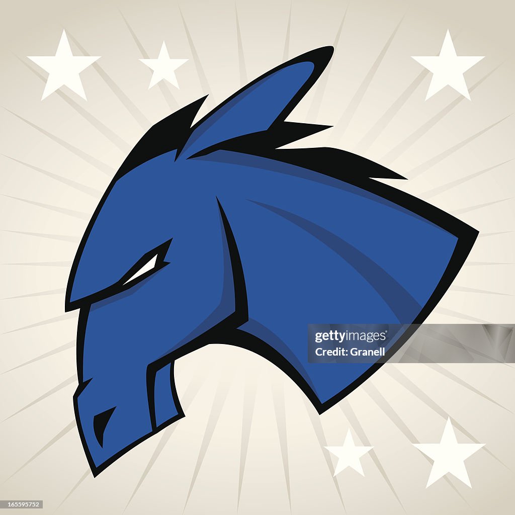 Cartoon illustration of Democratic Donkey