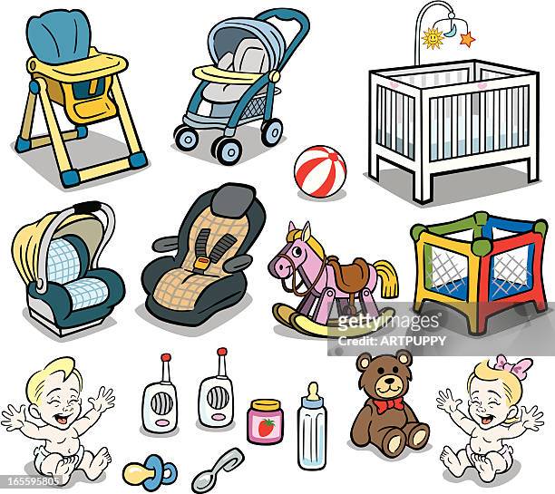 baby stuff - crib stock illustrations