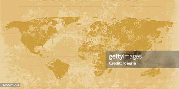 stockillustraties, clipart, cartoons en iconen met vintage world map - latitude