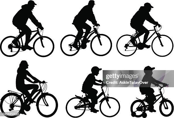 ilustrações de stock, clip art, desenhos animados e ícones de bicicleta - family cycling
