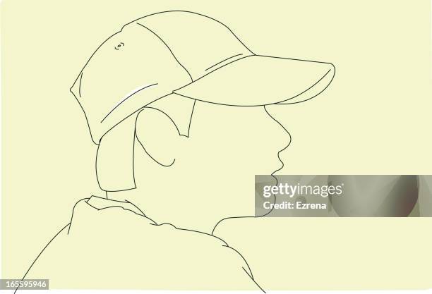 looking out - portrait looking away stock illustrations