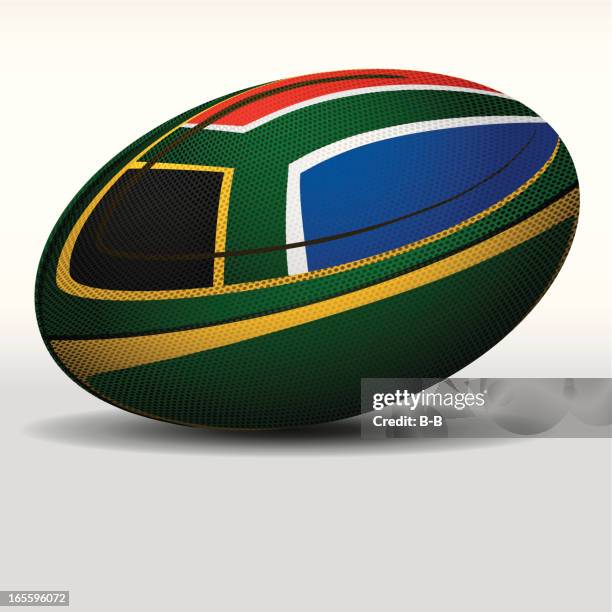 stockillustraties, clipart, cartoons en iconen met rugby ball-south africa - rugby ball