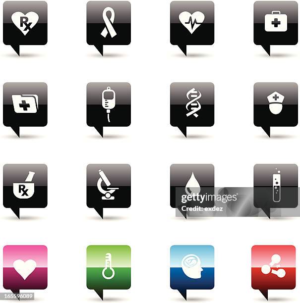 medical icon set - saline bag stock illustrations