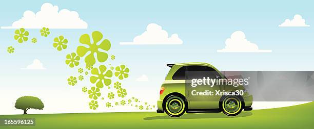 environmentally friendly car - hybrid cloud stock illustrations