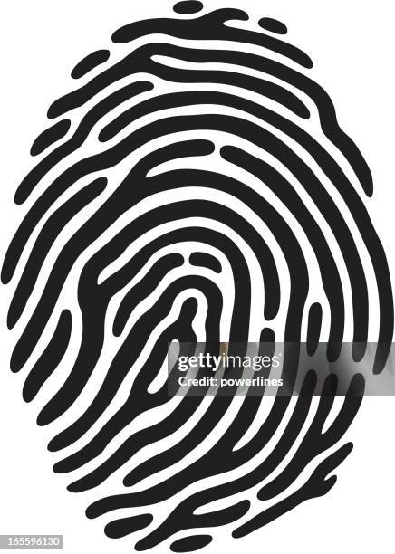 ilustraciones, imágenes clip art, dibujos animados e iconos de stock de dedo de impresión - huella dactilar