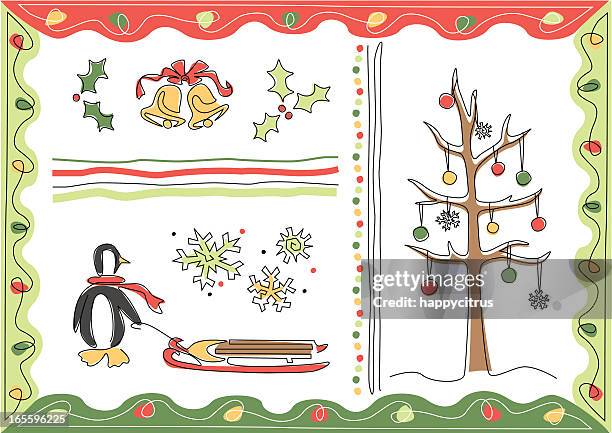 christmas whimsy - little penguin stock illustrations