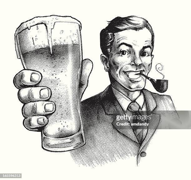 vintage werbung bier buddy - stoutbier stock-grafiken, -clipart, -cartoons und -symbole