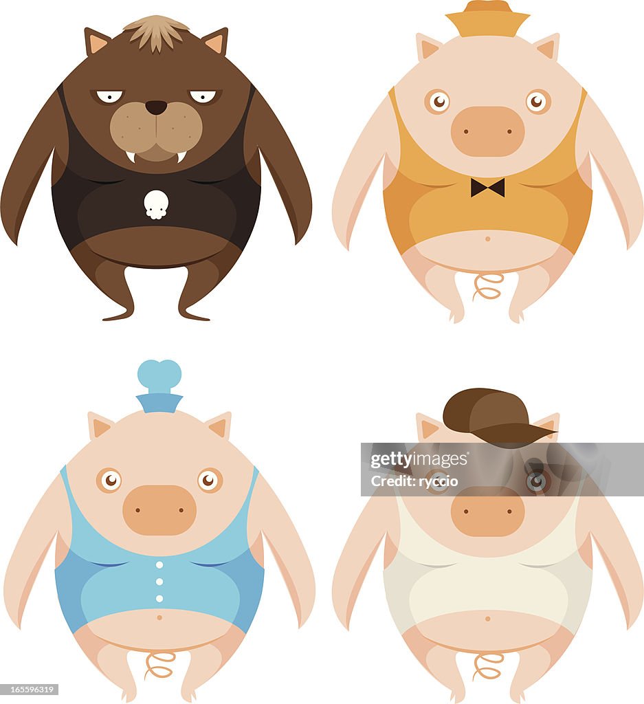 Three little pigs and big bad wolf