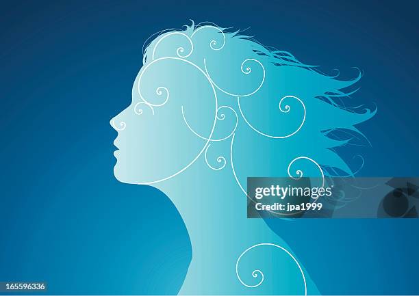 harmony - long hair stock illustrations
