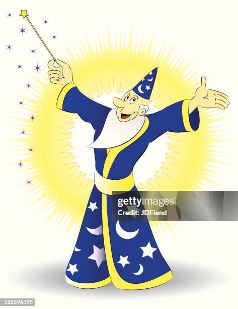 mr. wizard - wizard magic stock illustrations