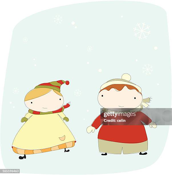 friends - red beanie stock illustrations