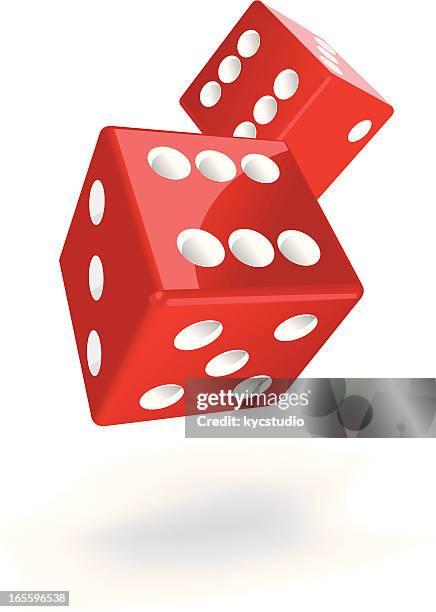 dices flying - ace stock illustrations