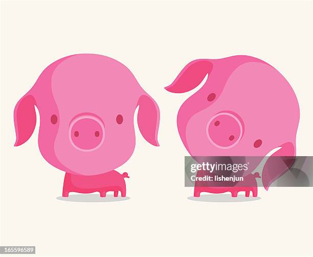 pig02 - toy farm animals stock illustrations
