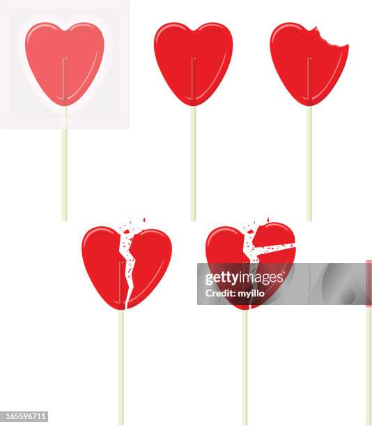 heart shape lollypop - lollipop stock illustrations