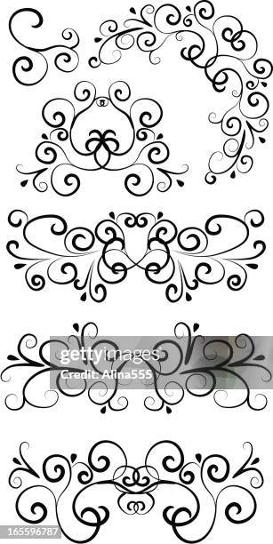 hand drawn decorative elements - multiple angles stock illustrations