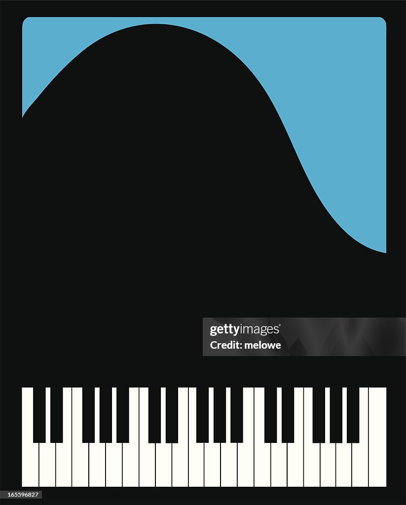Top view of a grand piano