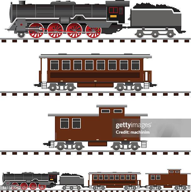 蒸気機関車 - railroad car点のイラスト素材／クリップアート素材／マンガ素材／アイコン素材