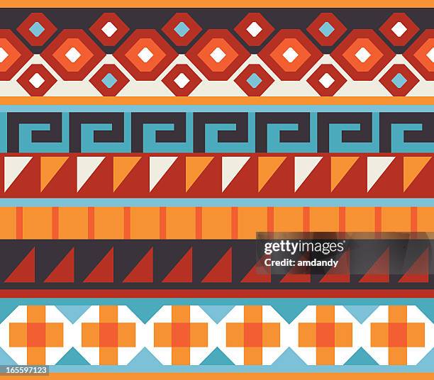 seamless - native american, aztec, mian pattern - west direction stock illustrations
