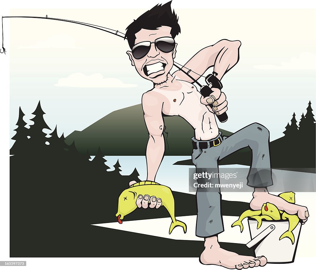 Happy Fisherman With Catch of the Day