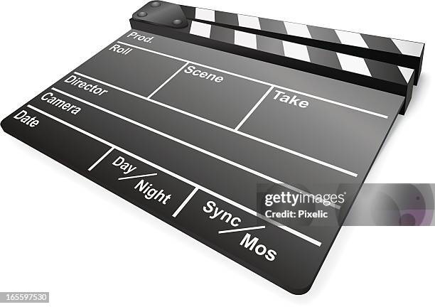 black film slate - clapperboard stock illustrations