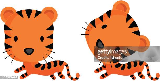 tiger - tiger running stock illustrations