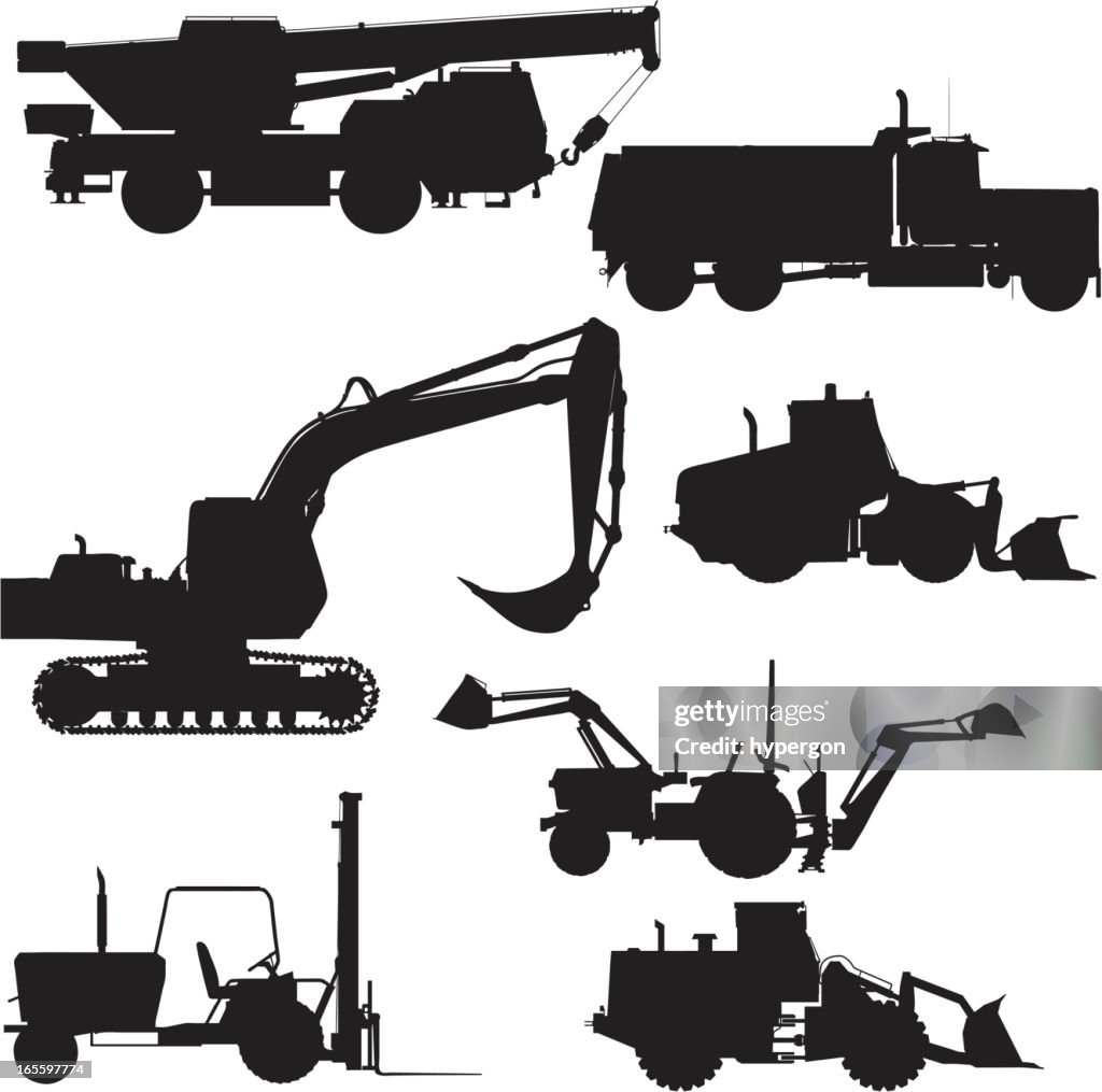 Heavy Equipment Silhouette Collection