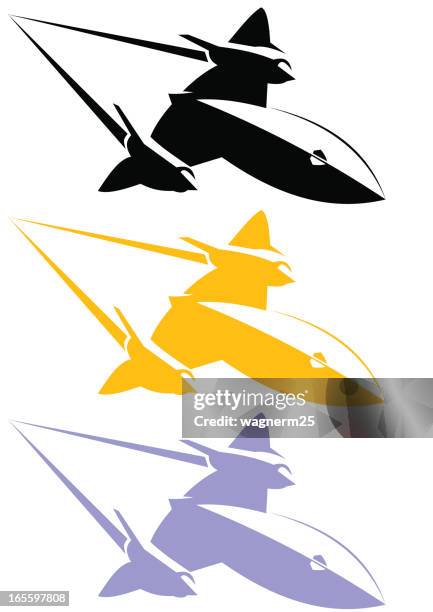 illustrations, cliparts, dessins animés et icônes de art de la sr - 71 blackbird - avion supersonique