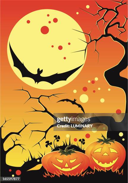 halloween - dying tree stock illustrations