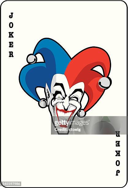 joker-karte - feixen stock-grafiken, -clipart, -cartoons und -symbole