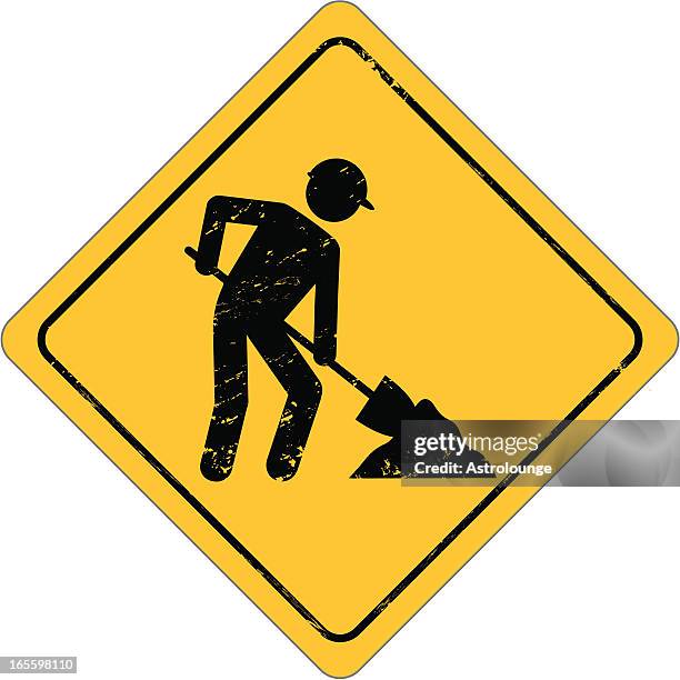 construction site - construction sign stock illustrations