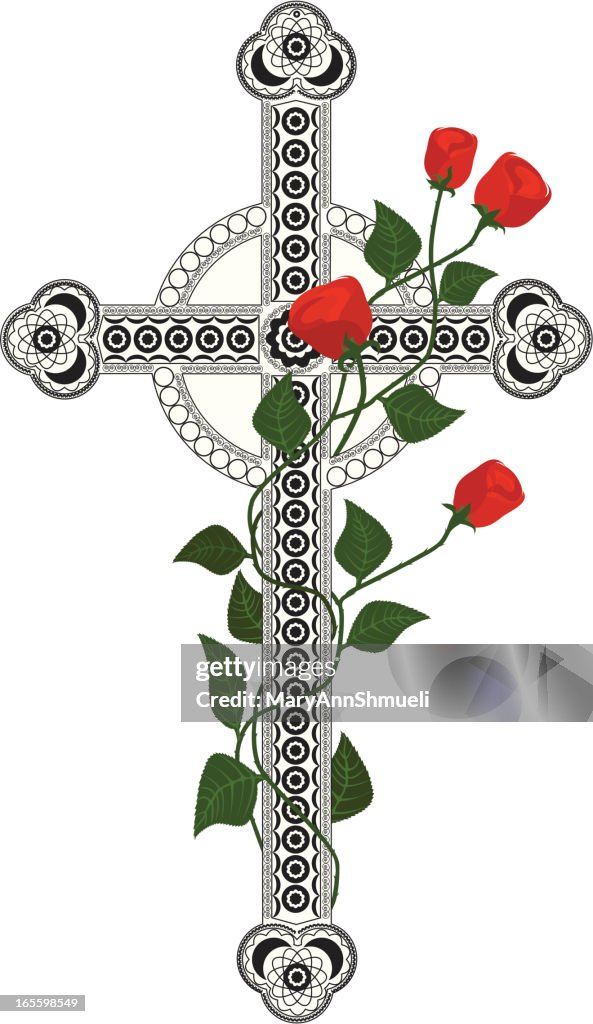 Cross And Roses High-Res Vector Graphic - Getty Images