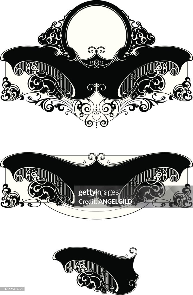 Scroll Lettering B Lettering Scroll Panels High-Res Vector Graphic - Getty Images