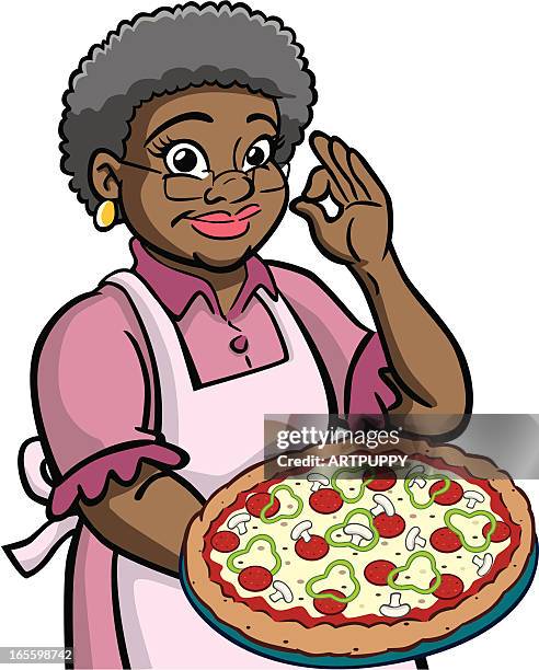 African American Granny Holding Pizza High-Res Vector Graphic - Getty Images African American Granny Holding Pizza High-Res Vector Graphic - Getty Images