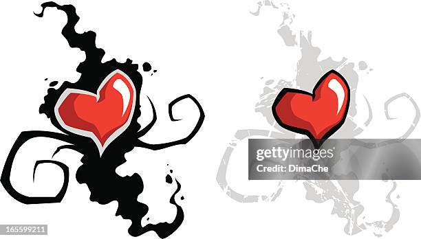 ilustraciones, imágenes clip art, dibujos animados e iconos de stock de fotografías estilizadas y corazones en el fondo grunge - gothic heart