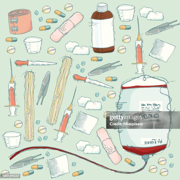 medical items - patch texture stock illustrations