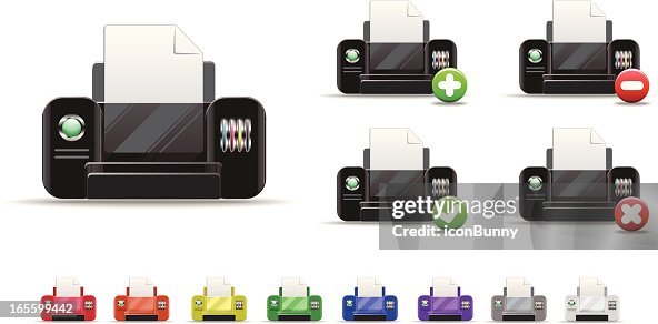 Glossy Printer Icon Glossy Printer Icon