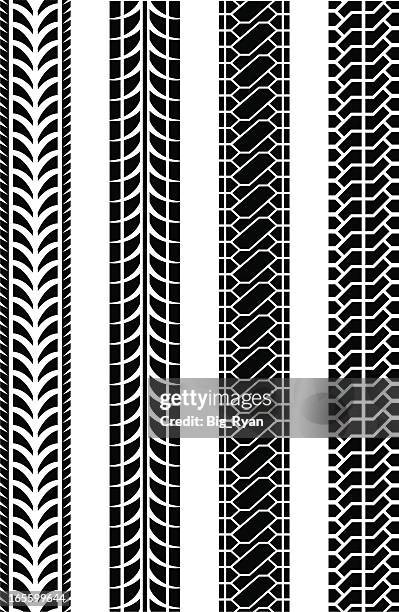 wheel treads - tail lights stock illustrations