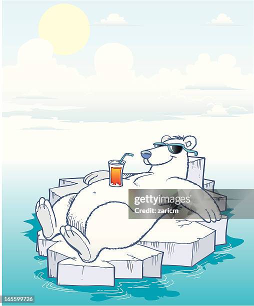 polar bear - bear lying down stock illustrations