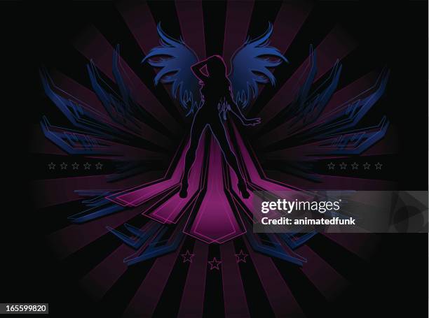 sexy future crest - dramatic portrait stock illustrations
