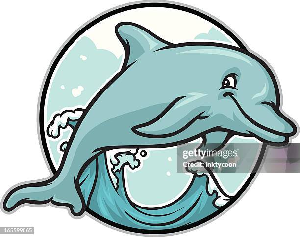 jumping dolphin - dolphins stock illustrations