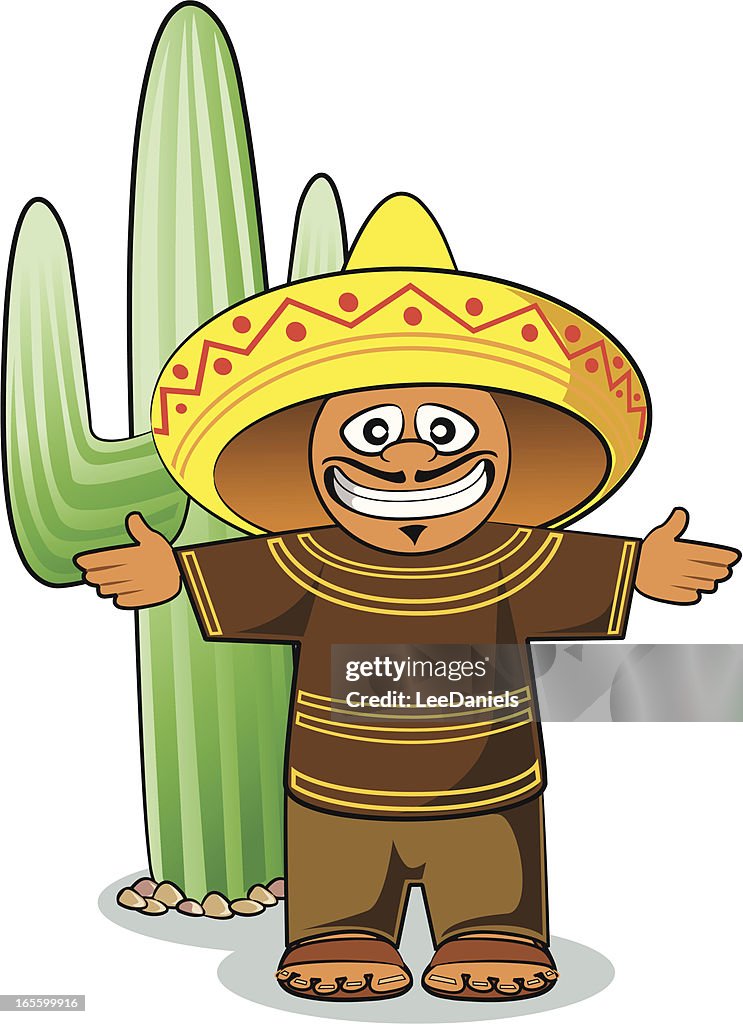 Cocina Mexicana Y Cactus Historieta Ilustración de stock - Getty Images