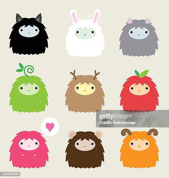 cute monsters - cute monster stock illustrations