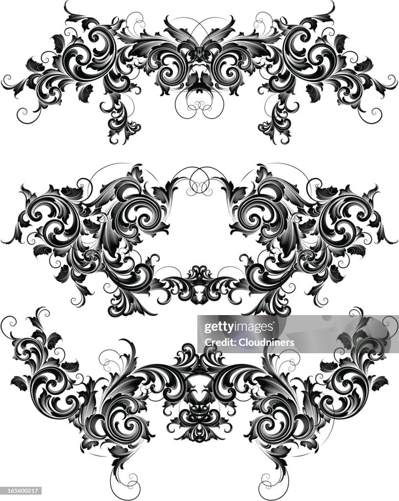 Shaded Scroll Set High-Res Vector Graphic - Getty Images