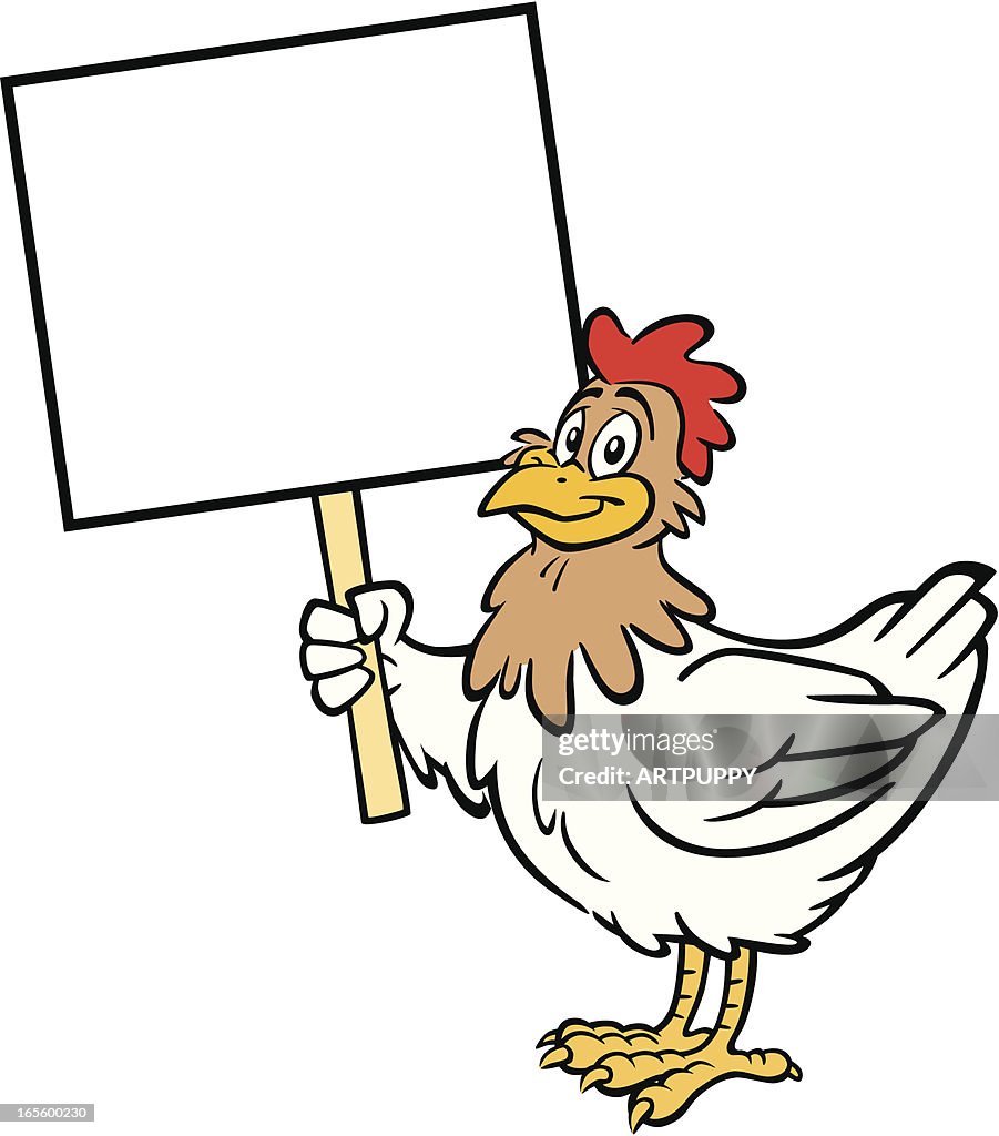 Chicken Signer Chicken Holding Sign High-Res Vector Graphic - Getty Images
