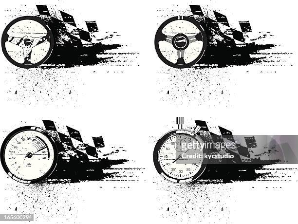 grunge racing emblems - rally car racing 幅插畫檔、美工圖案、卡通及圖標